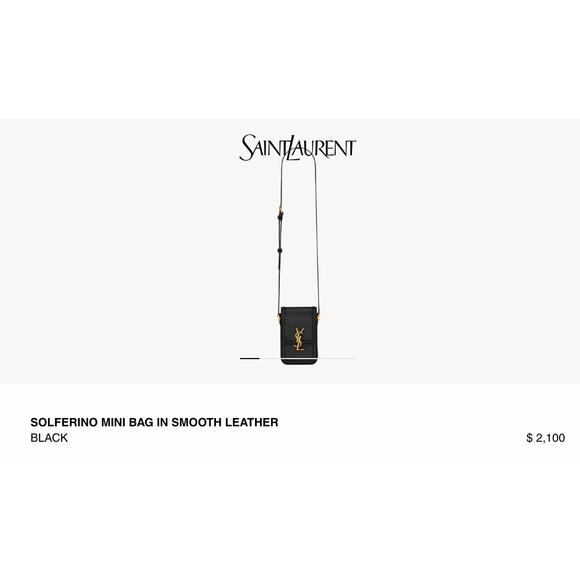 $2100 SAINT LAURENT YSL BLACK MINI UNISEX LEATHER PHONE BAG AUTHENTIC! - Picture 2 of 16